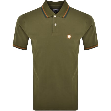 Pretty Green Travis Colourblock Polo T Shirt Khaki Mainline Menswear